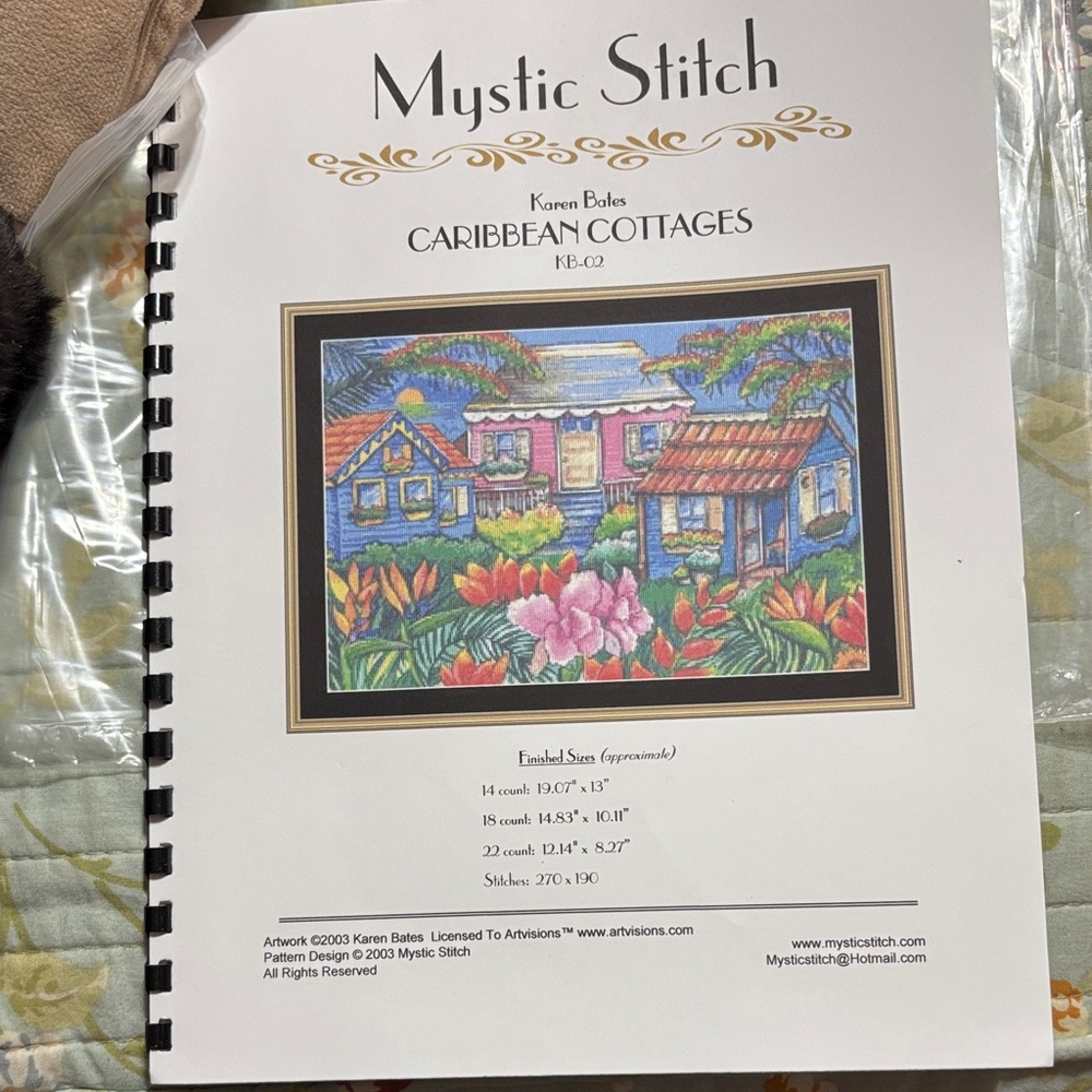 Mystic Stitch Caribbean Cottages Cross Stitch Pattern